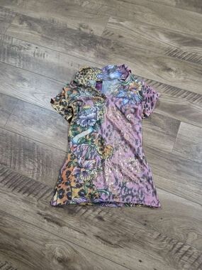 Unique Vintage Ed Hardy Women's Polo Shirt